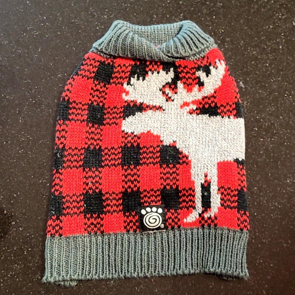 🐕Dog Buffalo Check Moose Sweater